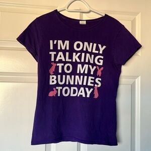 ⭐️ 2/$10 or 3/$15 - I’m Only Talking to My Bunnies Today” Purple Shirt
